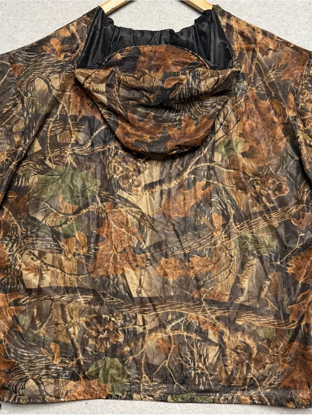 Cabela’s Vintage Seclusion 3D Camo Mesh Hunting Jacket Men’s L Hooded 1/2 Zip